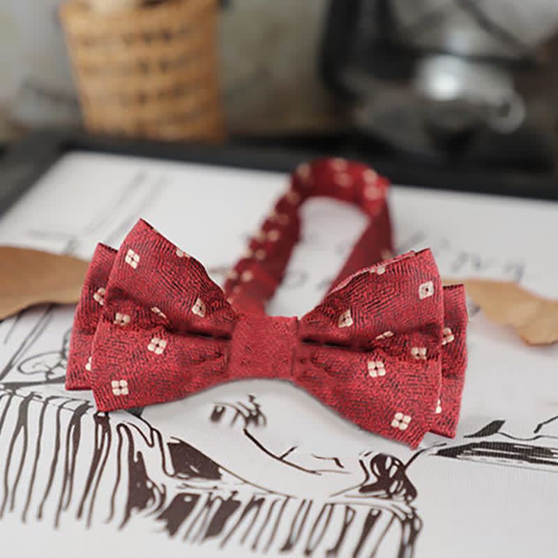 Men's Retro Floral Leaves Bow Tie