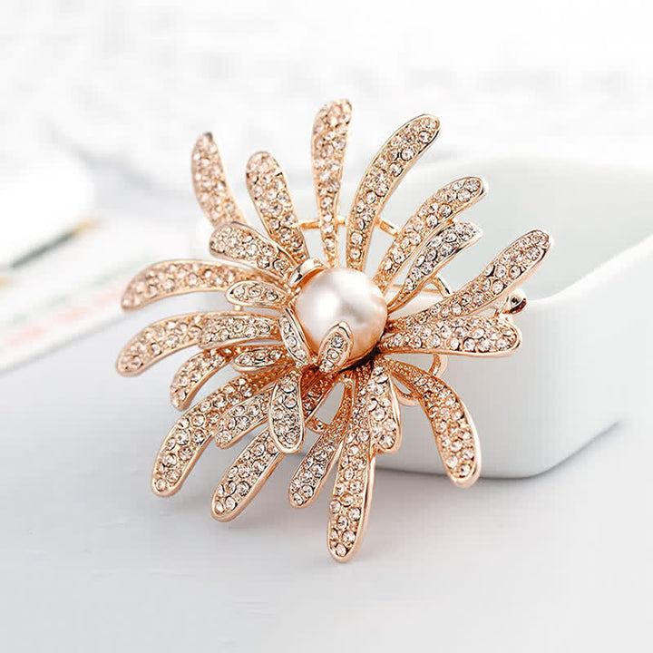 Women's Coralline Floral Pearl Brooch