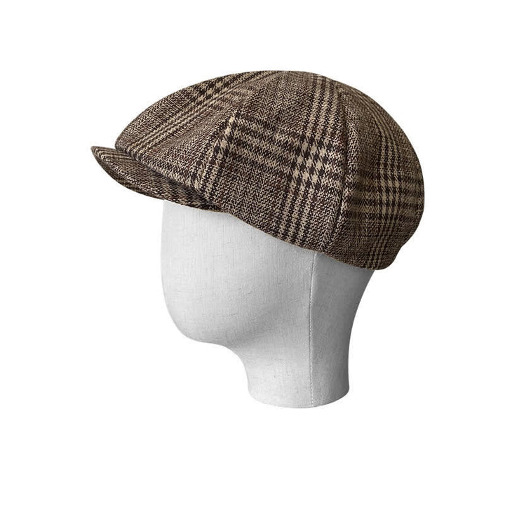 Ivy Gentlemen Plaid Octagonal Beret Cap