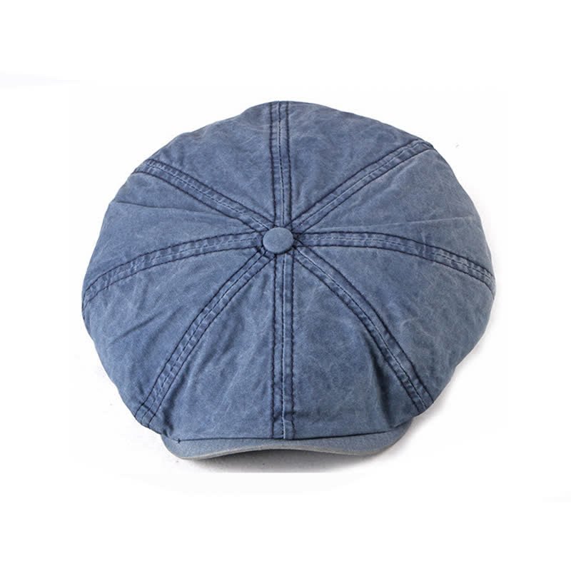 Casual Washed Aged Cotton Beret Cap