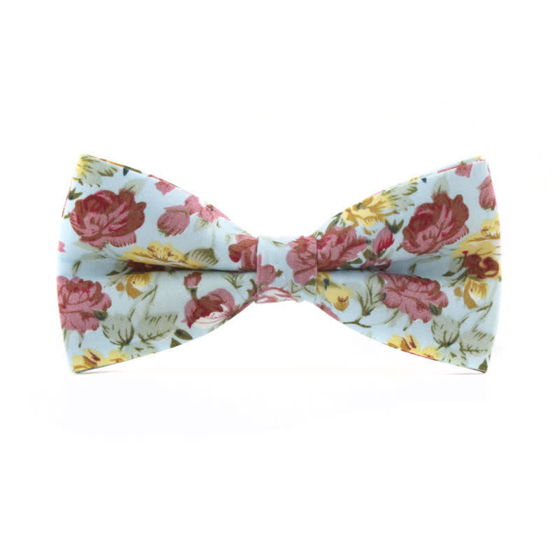 Men's Dyeing Rose Leaves Floral Bow Tie