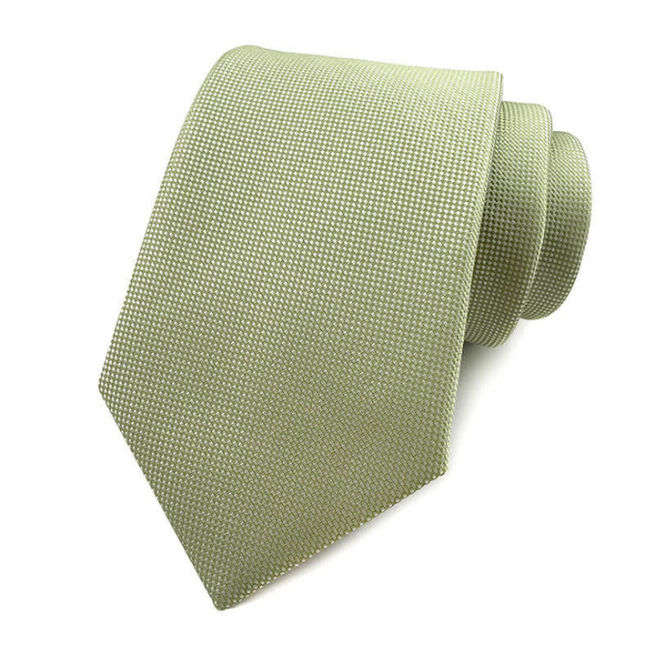 Men's Simple Solid Color Skinny Necktie - Pale Green - image 10
