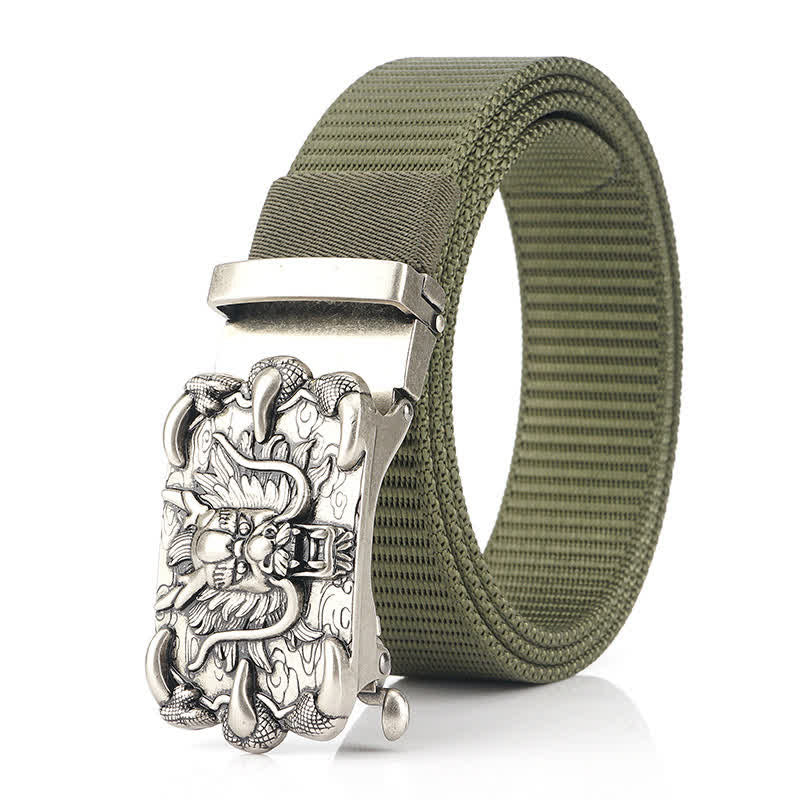 Men's Casual Dragon Decor Nylon Belt