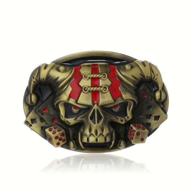 Men's DIY Skull Clown Joker Buckle Leather Belt