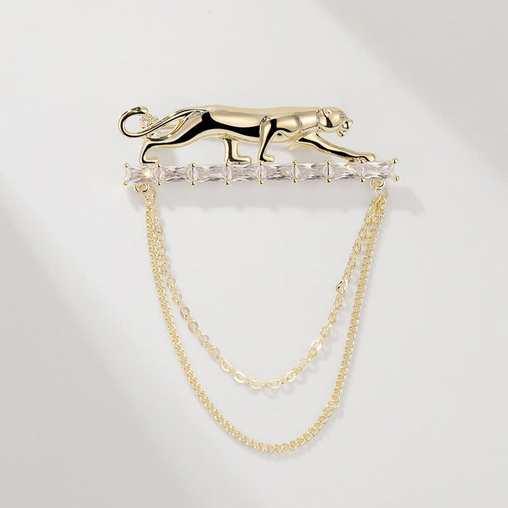 Men's Strolling Cheetah Chain Brooch