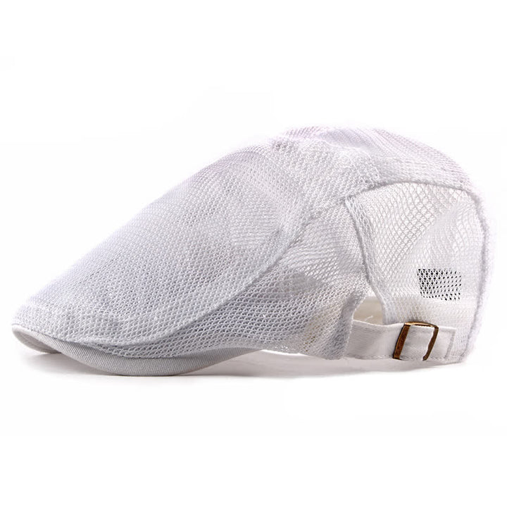 Breathable Sunhat Hollow Mesh Flat Cap Beret