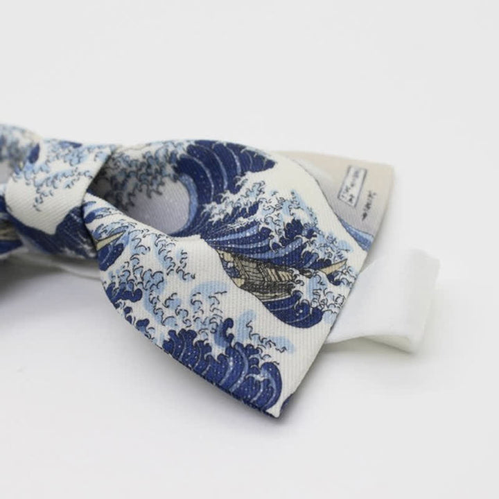 Men's Ocean Blue Waves Bow Tie