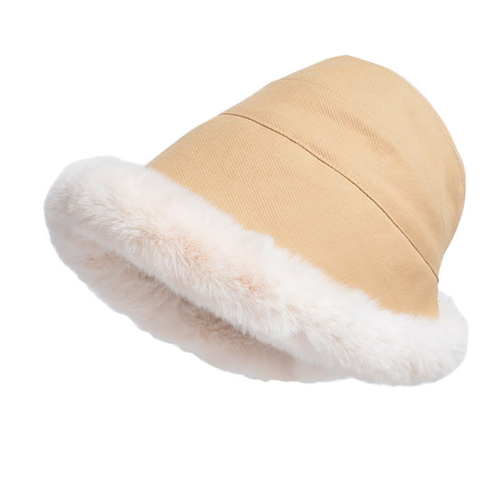 Women's Thickened Warm Plush Brim Bucket Hat