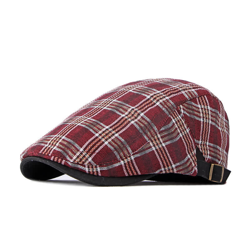 Travel Casual Checkered Beret Flat Cap