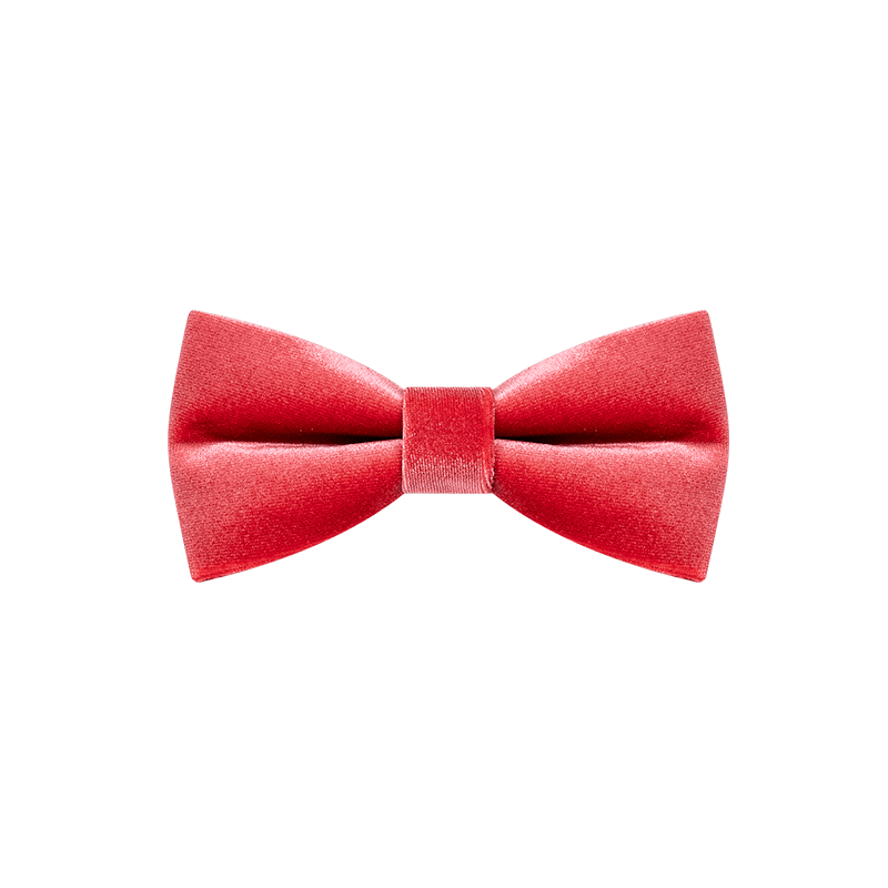 Men's Carmine Solid Color Velvet Bow Tie