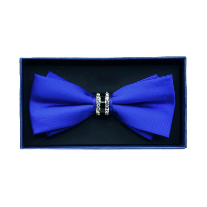 Men's Rhinestone Metal Matte Bow Tie