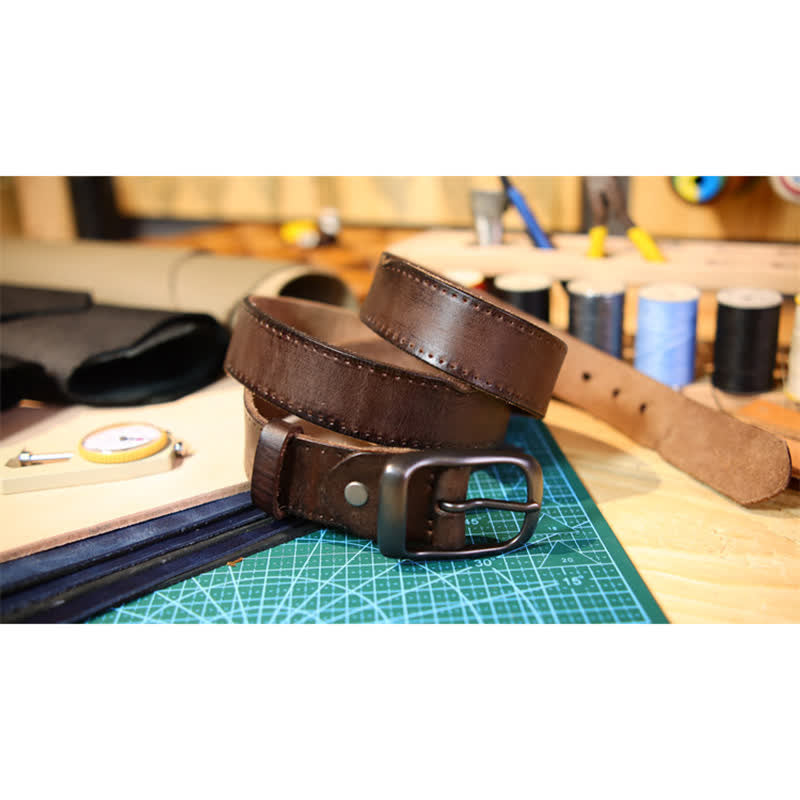 Men's Western Distressed Style Leather Belt - image 4