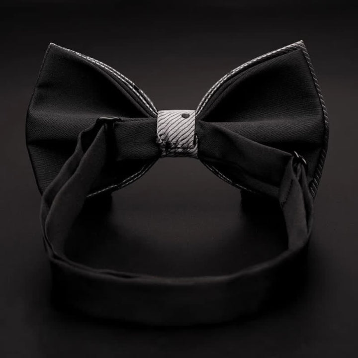 Men's Classic Gray Polka Dots Bow Tie