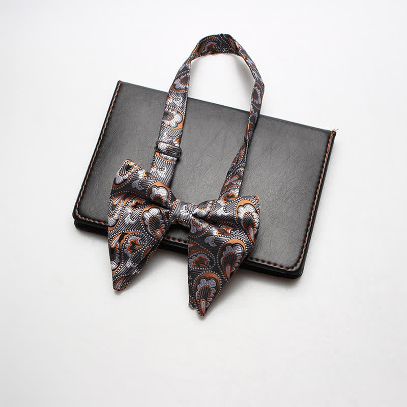 Men's Exotic Paisley Oversized Pointed Bow Tie