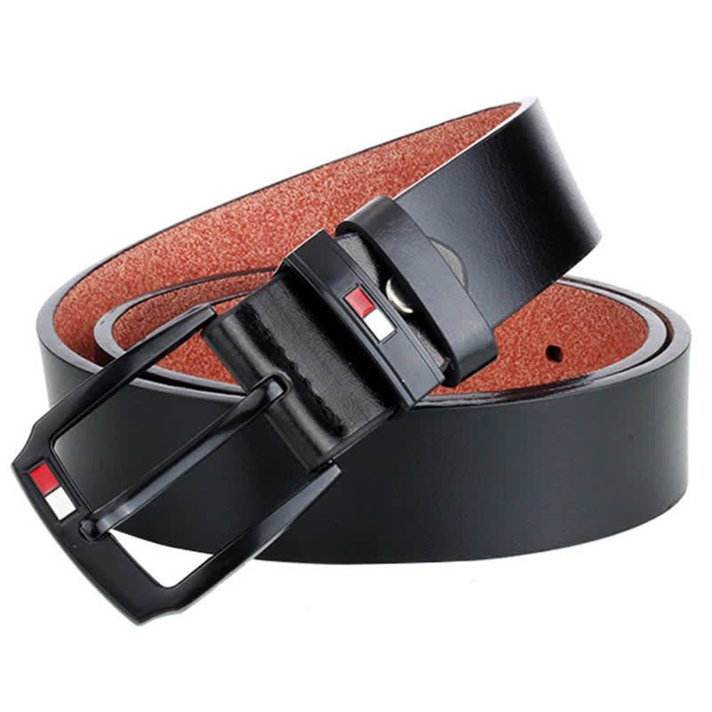 Men's Retro Black Buckle Leather Belt - image 1