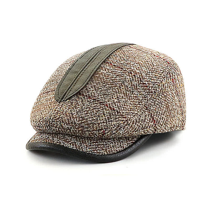 Vintage Painter Short Newsboy Brim Beret Cap - Coffee - M (22"-22 7/8") - image 8