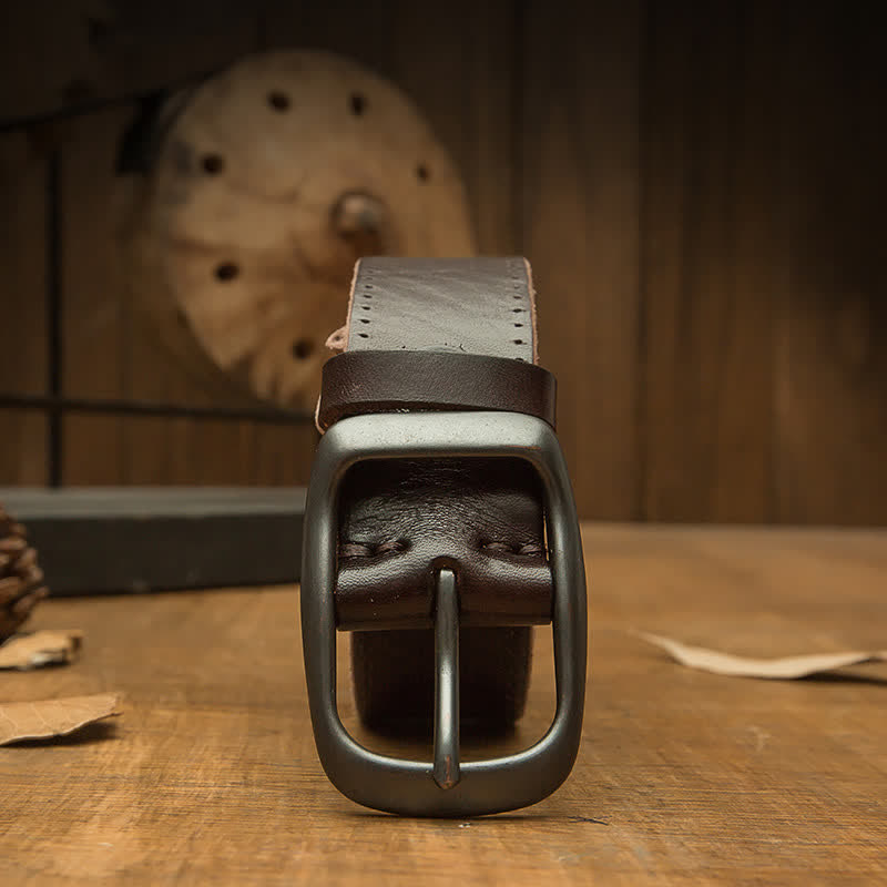 Men's Retro Handmade Trousers Leather Belt - image 1