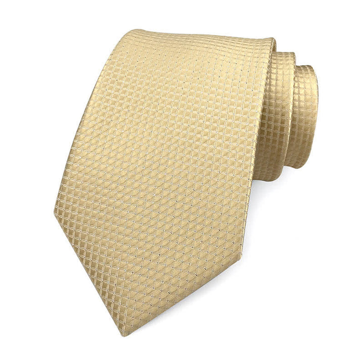 Men's Solid Color Subtle Checked Office Necktie