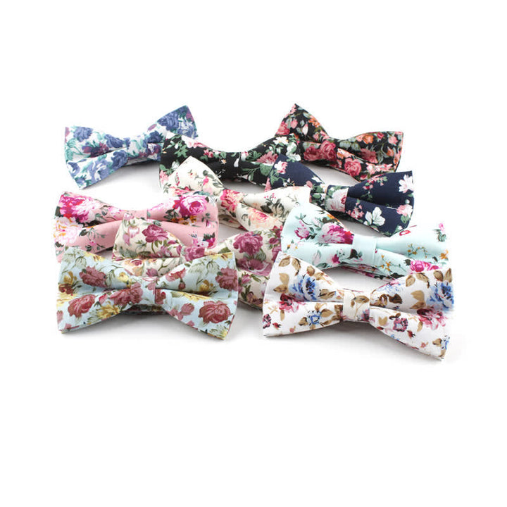Men's Dyeing Rose Leaves Floral Bow Tie - image 0