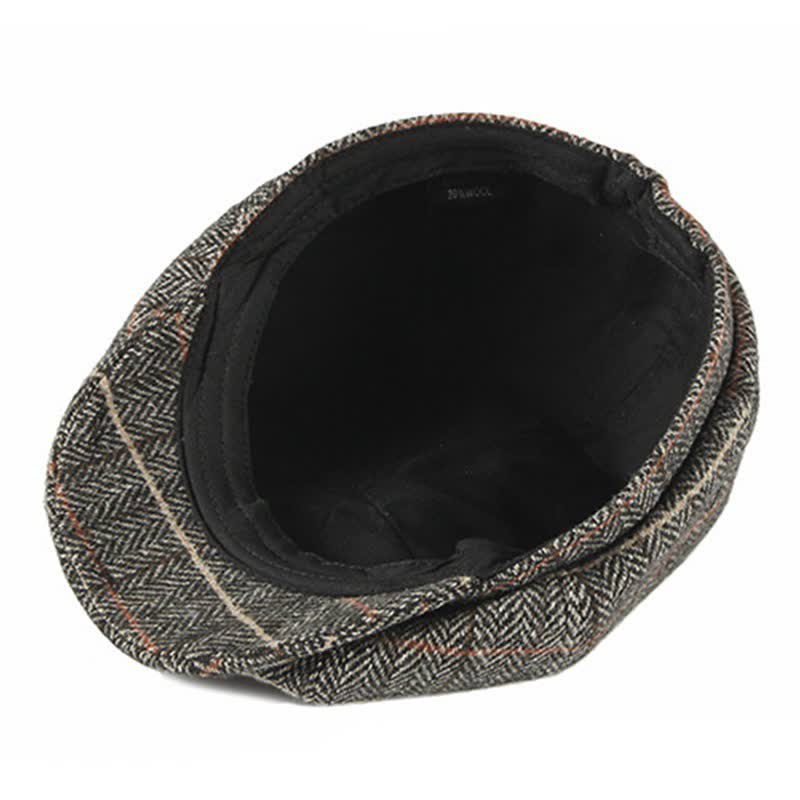 British Plaid Octagonal Cabbie Beret Cap