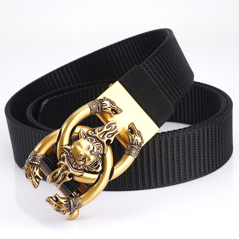 Men's Fierce Wolves In Flame Nylon Belt