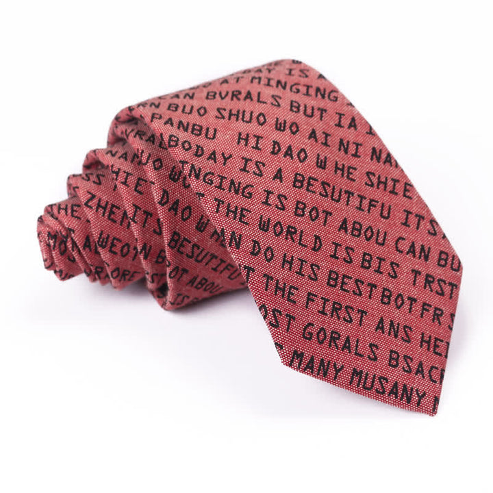 Men's Creative Casual English Letter Necktie