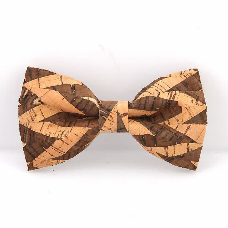 Men's Creative Plain Cork Wooden Bow Tie