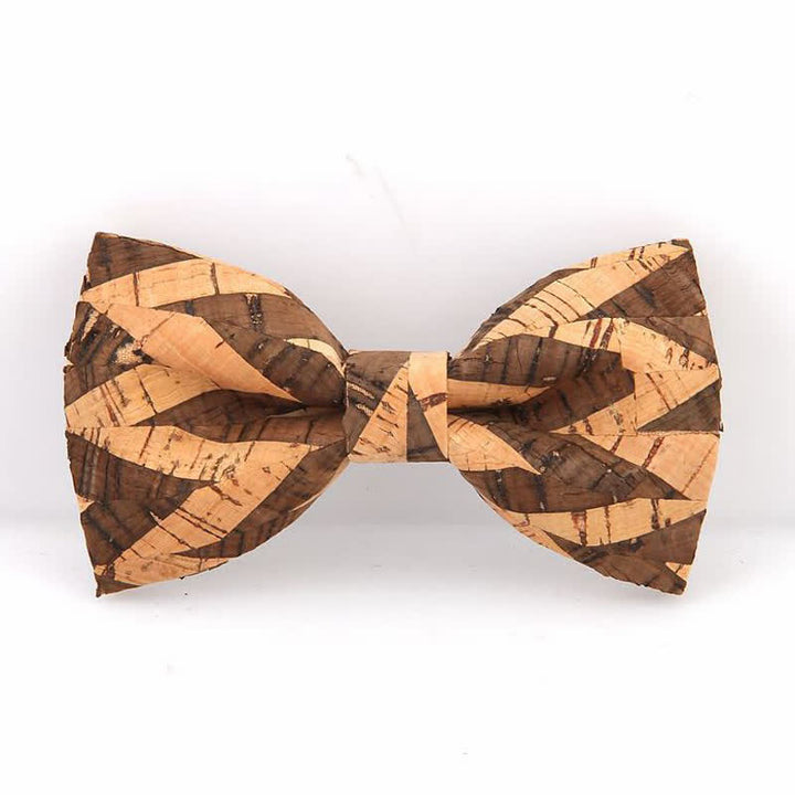 Men's Creative Plain Cork Wooden Bow Tie