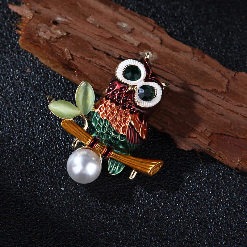 Women's Lovely Colourful Owl Brooch