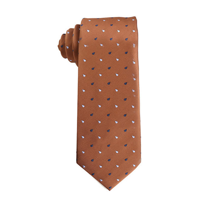 Men's Orange-Red Series Micro Motifs Necktie - Water Drop - image 7