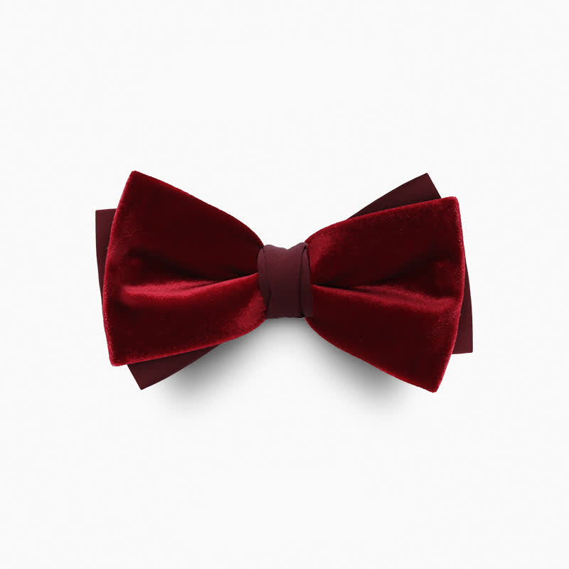 Men's Velvet Double Layers Bow Tie