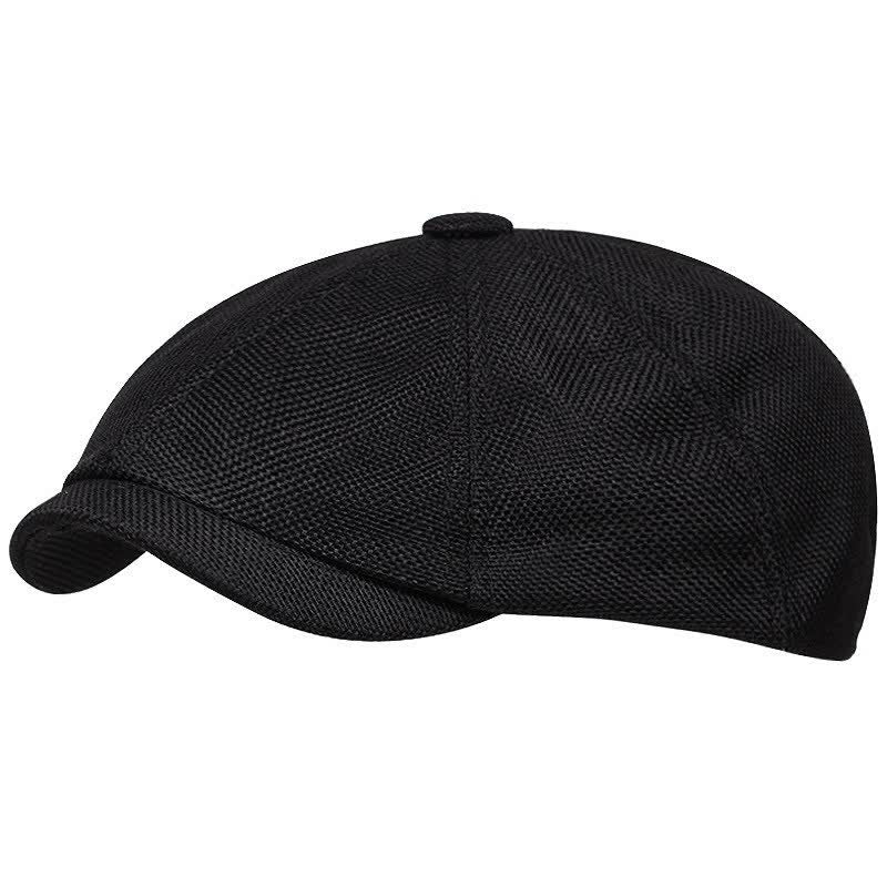 Leisure Flat Newsboy Octagonal Beret Cap - Black - M (22"-22 7/8") - image 1
