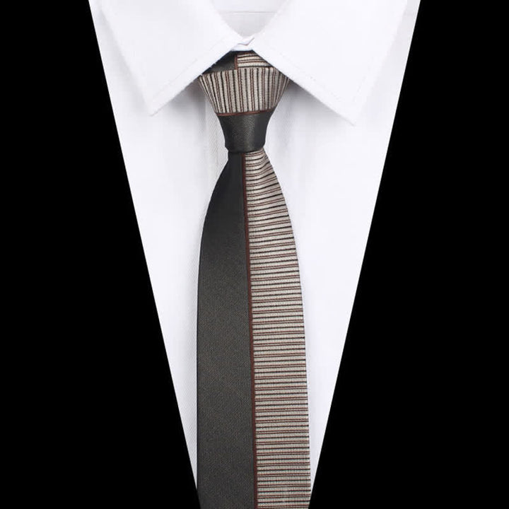 Men's Modern Patchwork Vertical Striped Necktie