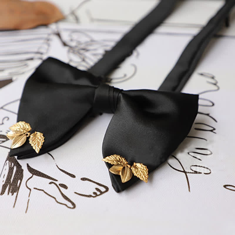 Men's Double-Layers Leaves Oversized Bow Tie