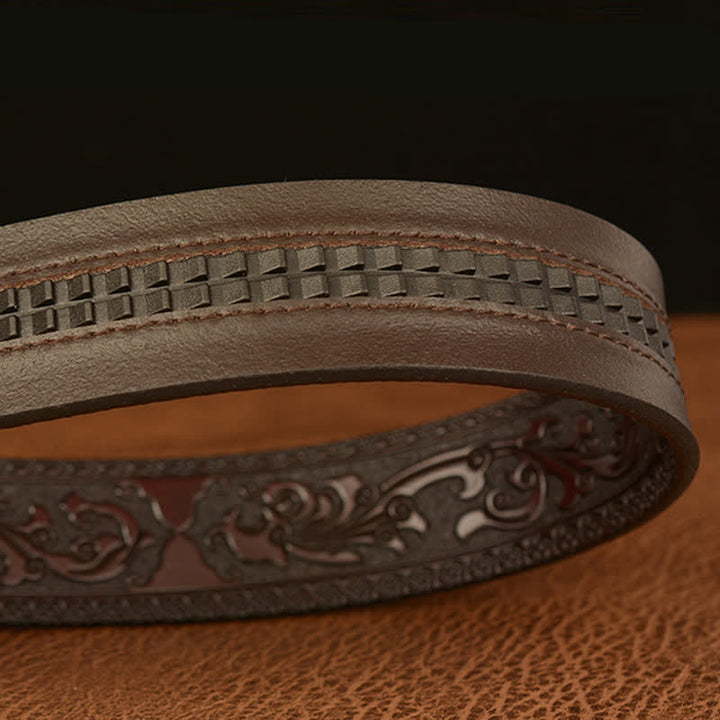 Men's Legend Of Hungry Wolves Leather Belt