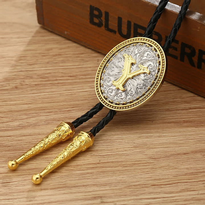 Western Cowboy Shirt Accessory Alphabet A To Z Bolo Tie - Y - image 28