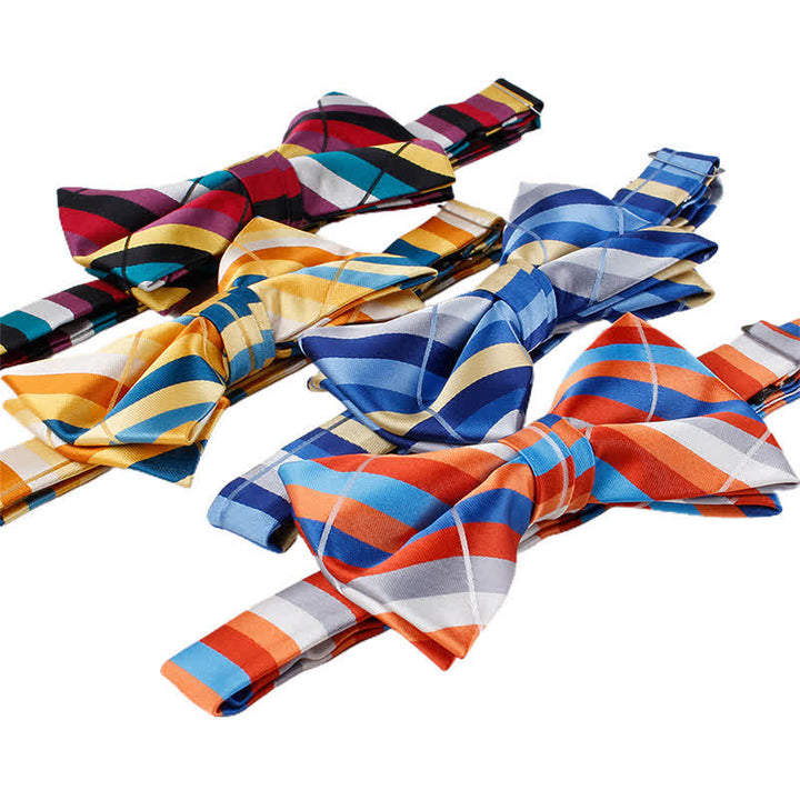 Men's Captivating Bright Striped Bow Tie