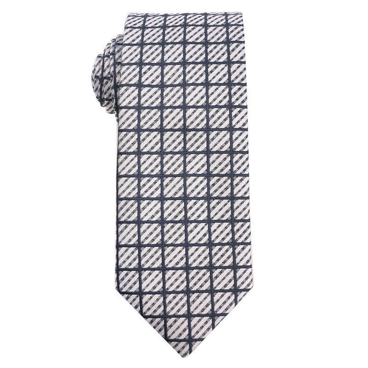 Men's Marine Blue Series Office Necktie - Plaid - image 5