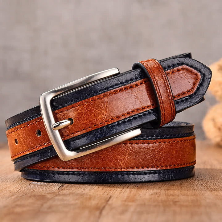 Men's Retro Floral Decorative Leather Belt