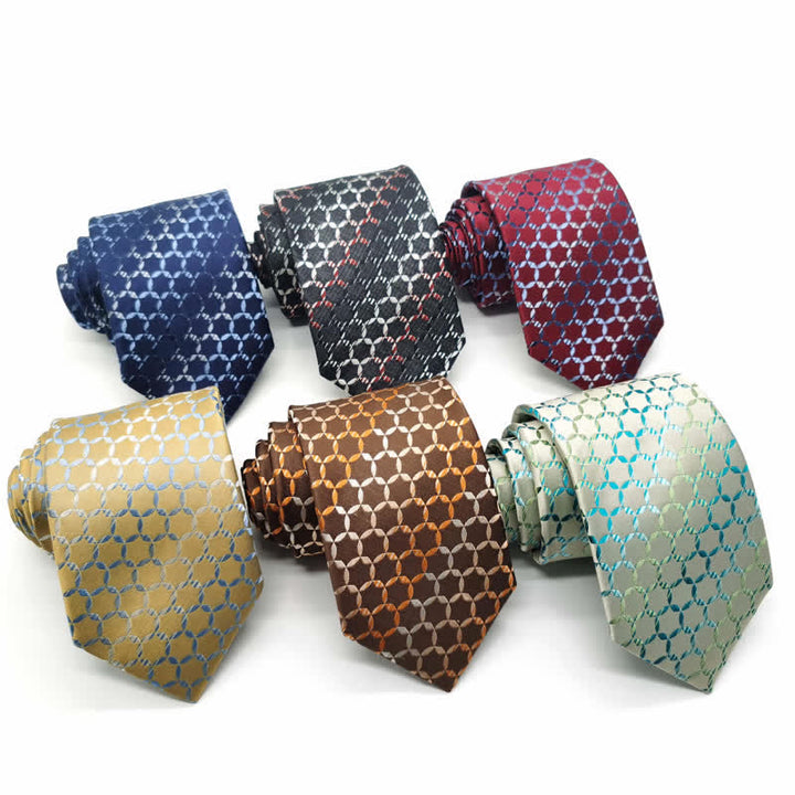 Men's Graduated Striped Hexagon Pure Silk Necktie