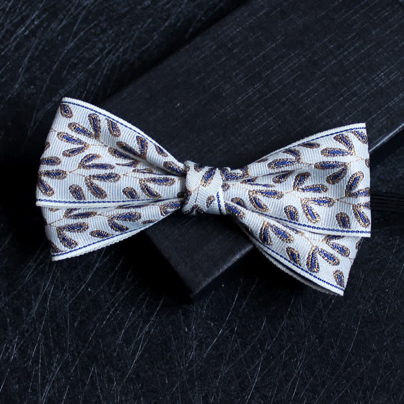 Men's Abstract Pattern Double Layers Bow Tie