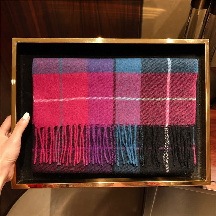 Unisex Cashmere Edinburgh Big Warm Plaid Scarf