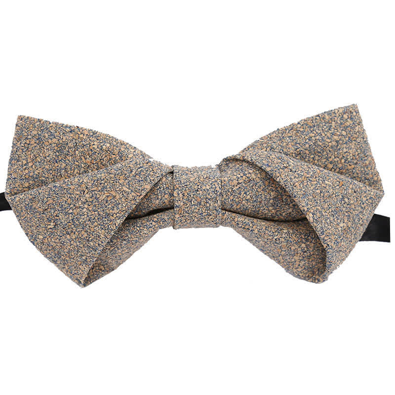 Men's Cork Graphic Lines Wooden Bow Tie