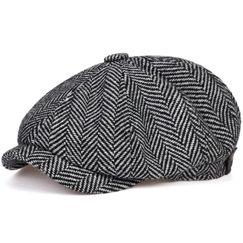 Peaky Blinders Herringbone Octagonal Beret Cap