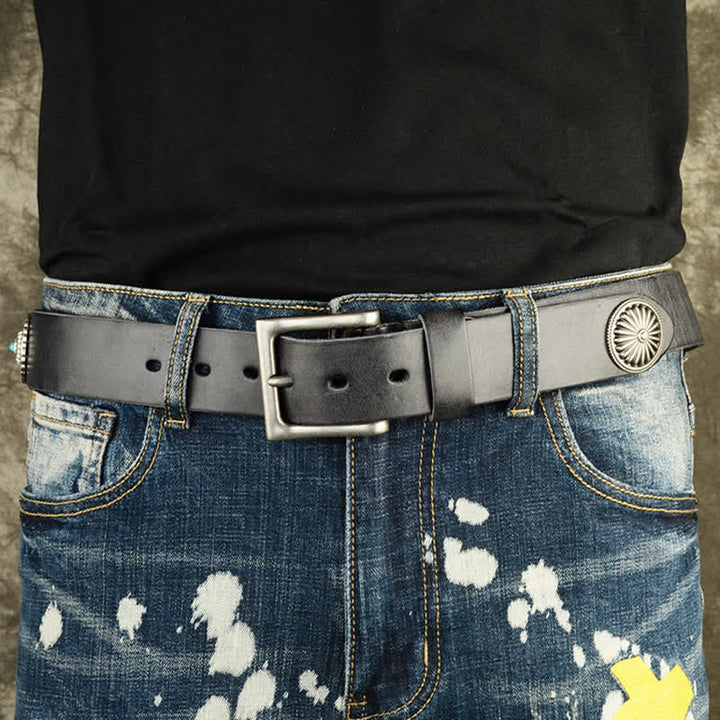 Men's Punk Heavy Metal Studded Leather Belt