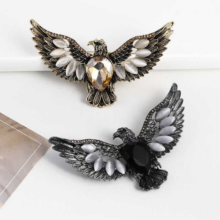 Men's Flying Hawk Gem Brooch