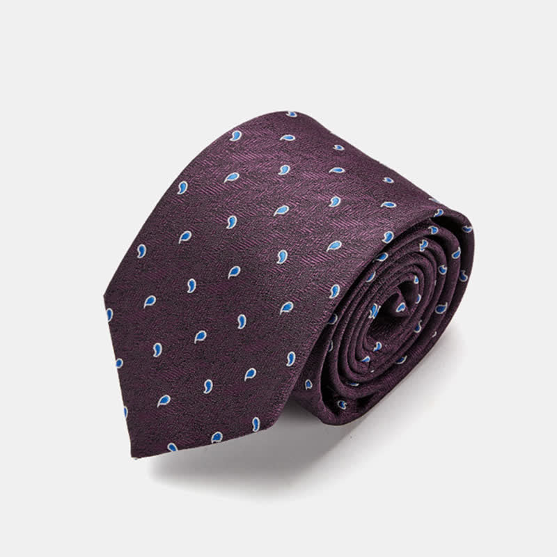 Men's Luxury Micro Paisley Necktie - Purple - image 5