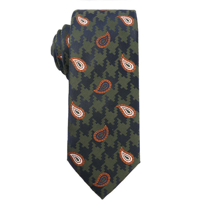 Men's Forest Green Orange Series Necktie