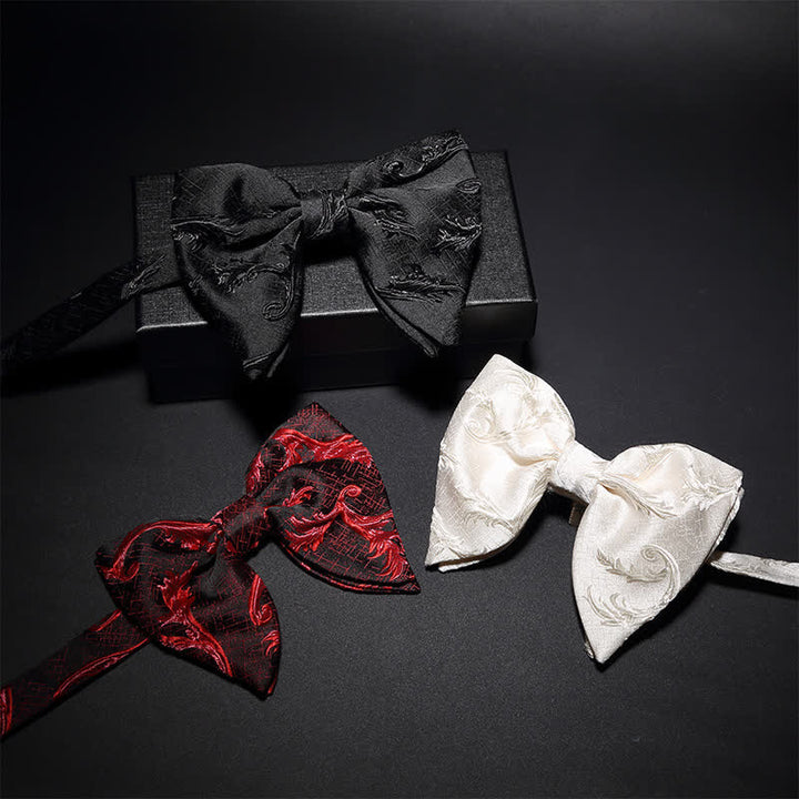 Men's Flame Floral Oversized Pointed Bow Tie