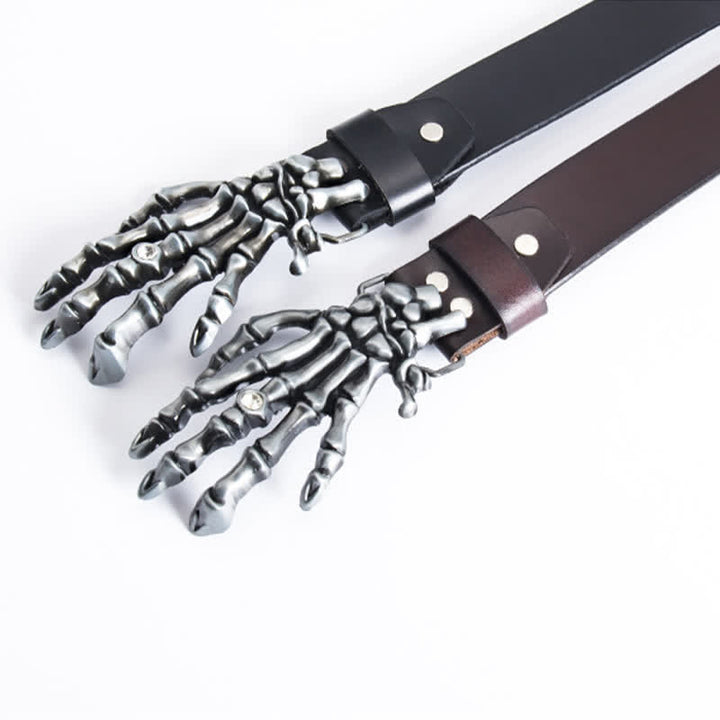 Men's Rock Punk Skeleton Hand Leather Belt